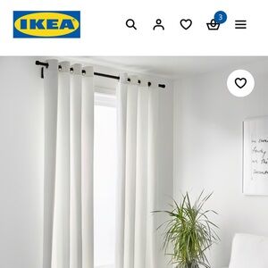2 Sets IKEA ‘Merete’ Off-White Curtains